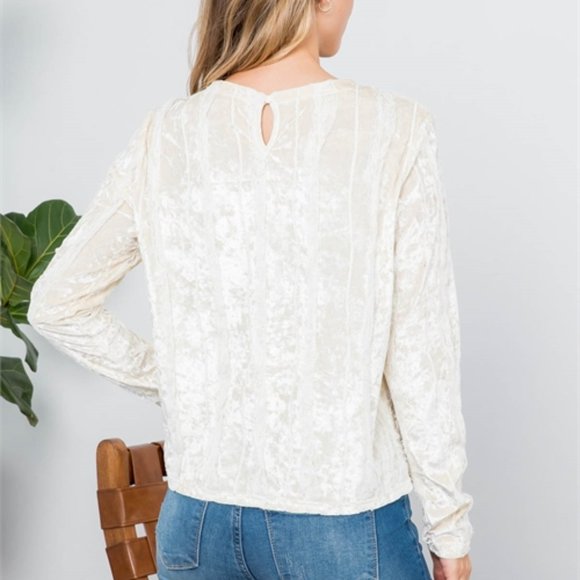CREAMY velvet Blouse TOP - Picture 3 of 7